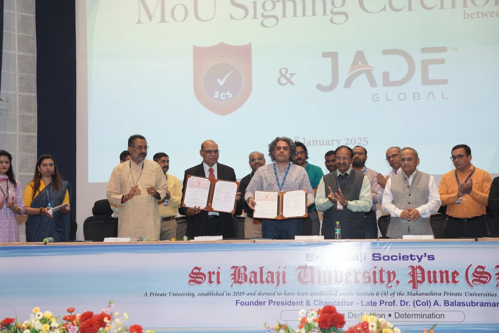 The MOU between Jade Global Software Pvt. Ltd and SBUP's School of Computer Studies (SCS)