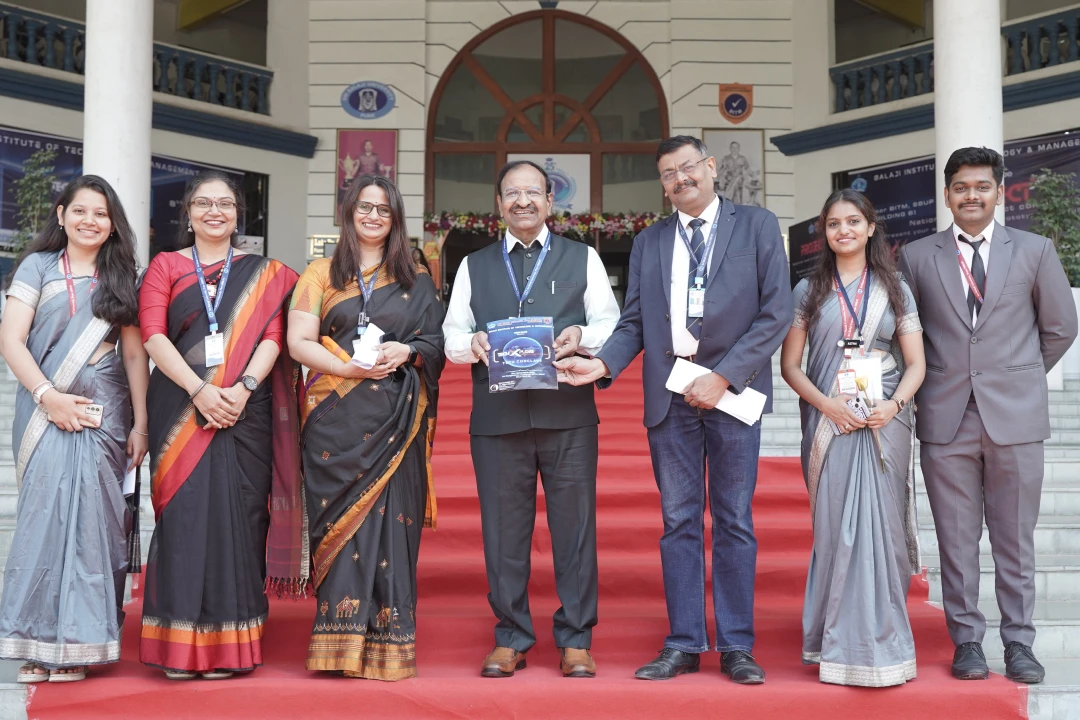 A warm welcome extended to the Vice Chancellor by students and the management