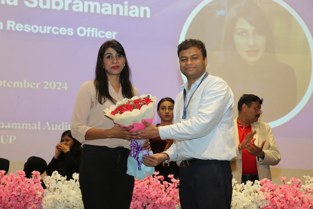 A moment of pride as we welcome our Chief Guest Miss Asha Subramanani