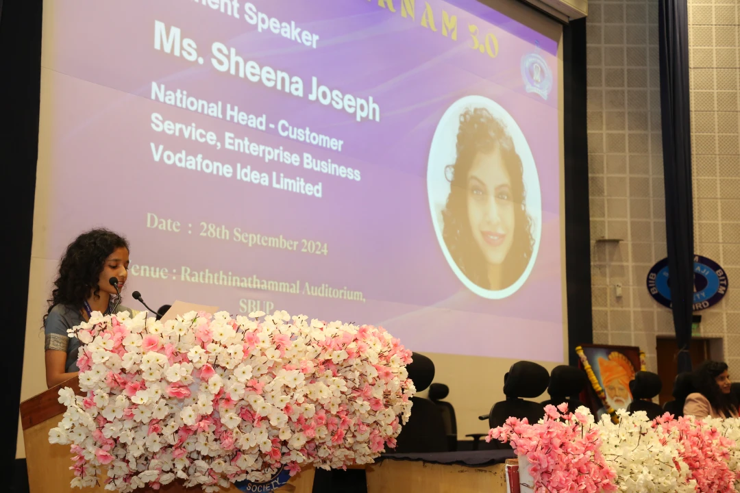 A warm welcome address by a student representative